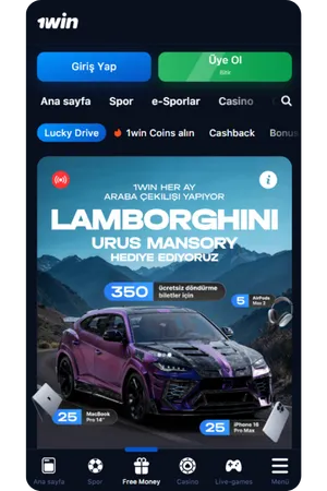 1Win app büyük para kazançları ve jackpot oyunlarını gösteren casino arayüzü ekran görüntüsü